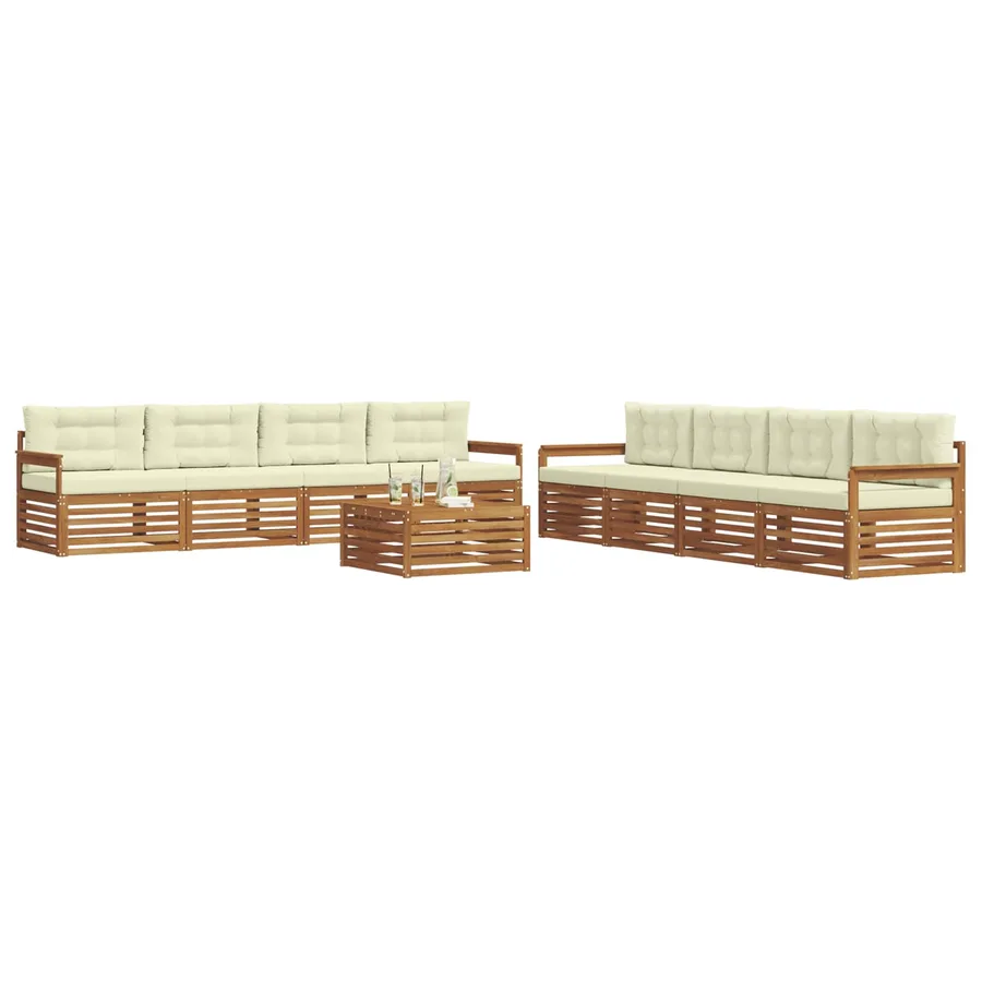 Ensemble de canapés d'extérieur 9 pcs Naturel et Crème - 3