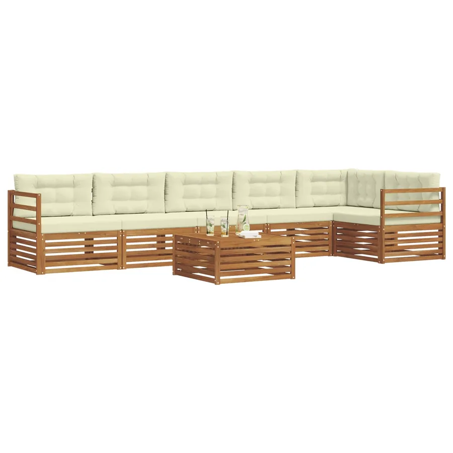 Ensemble de canapés d'extérieur 7 pcs Naturel et Crème - 3