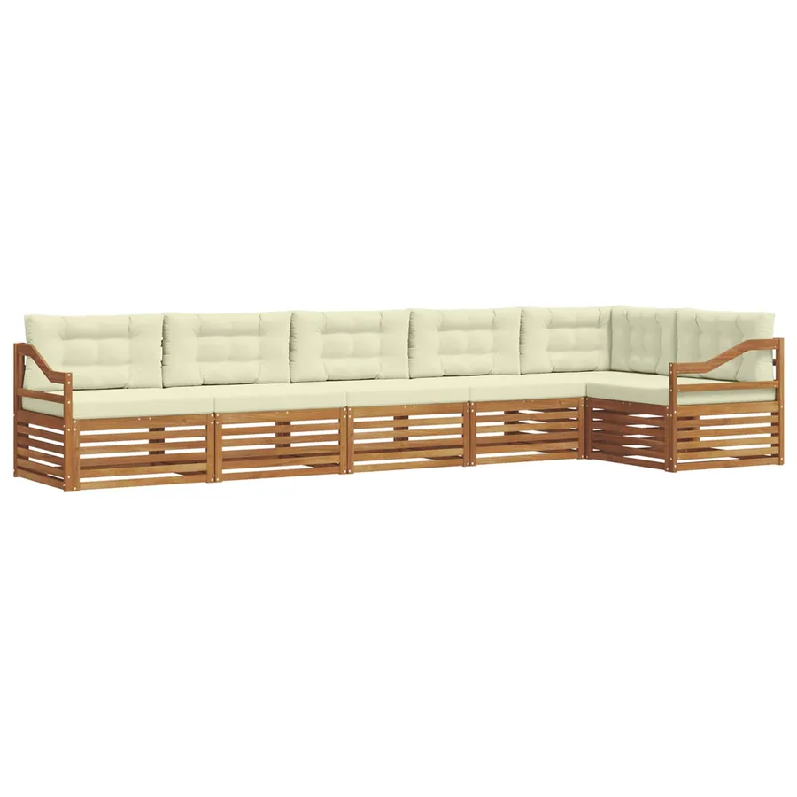 Ensemble de canapés d'extérieur 6 pcs Naturel et Crème - 2
