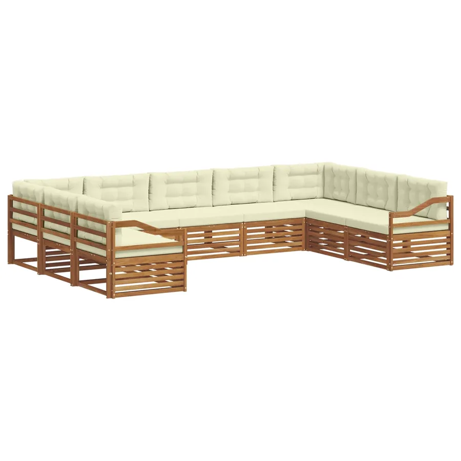 Ensemble de canapés d'extérieur 9 pcs Naturel et Crème - 2