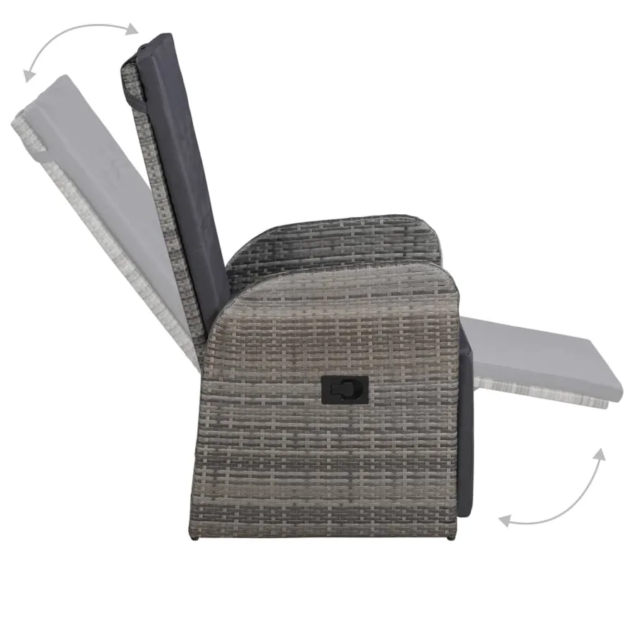 Ensemble à manger de jardin 7 pcs Gris - 9