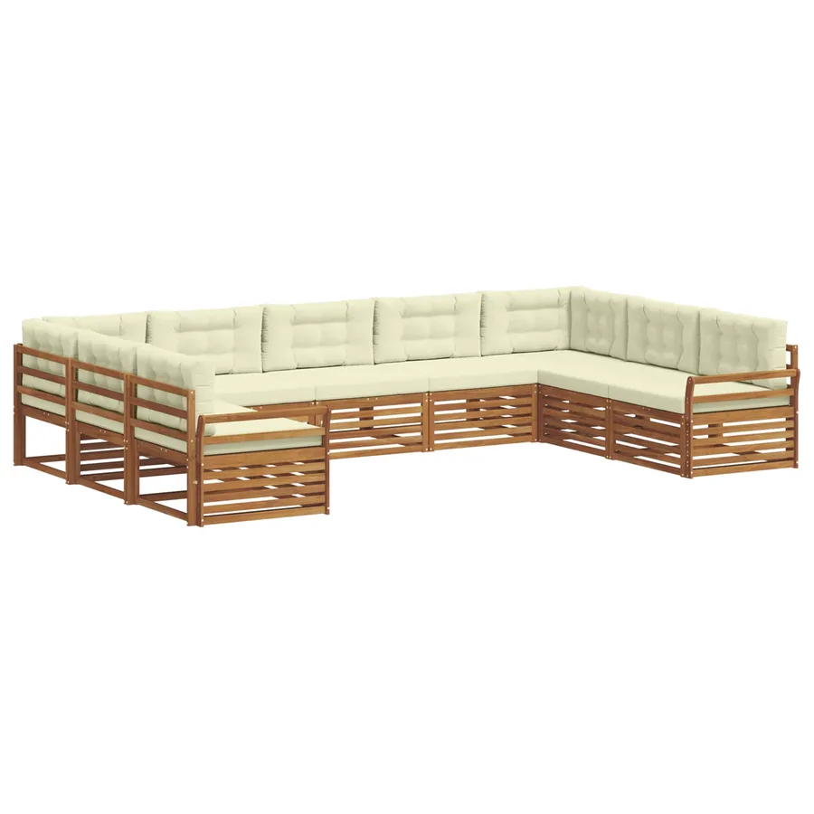 Ensemble de canapés d'extérieur 9 pcs Naturel et Crème - 2