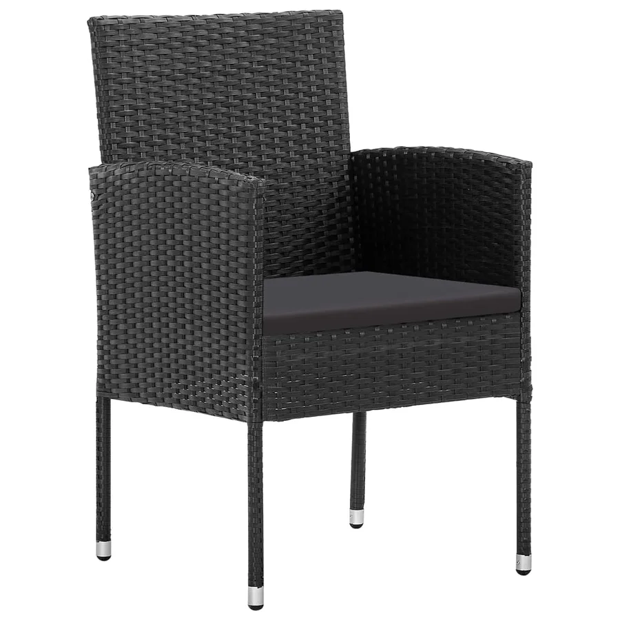 Ensemble à manger de jardin 5 pcs Noir - 3