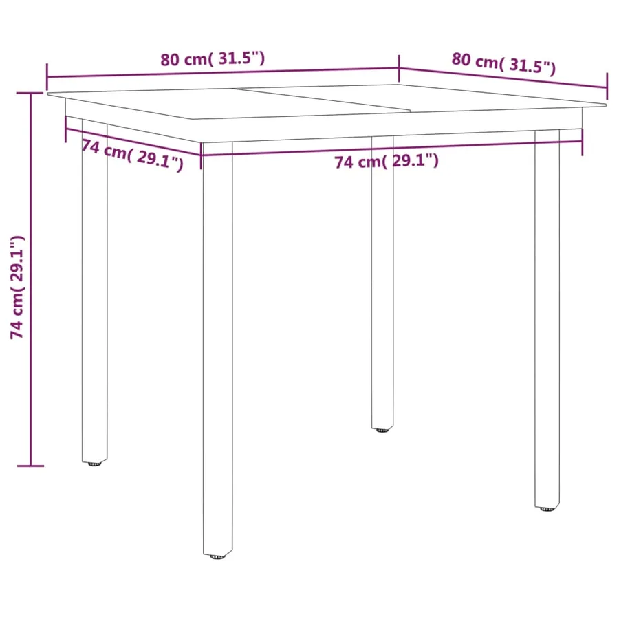 Ensemble à manger de jardin 5 pcs Noir - 8