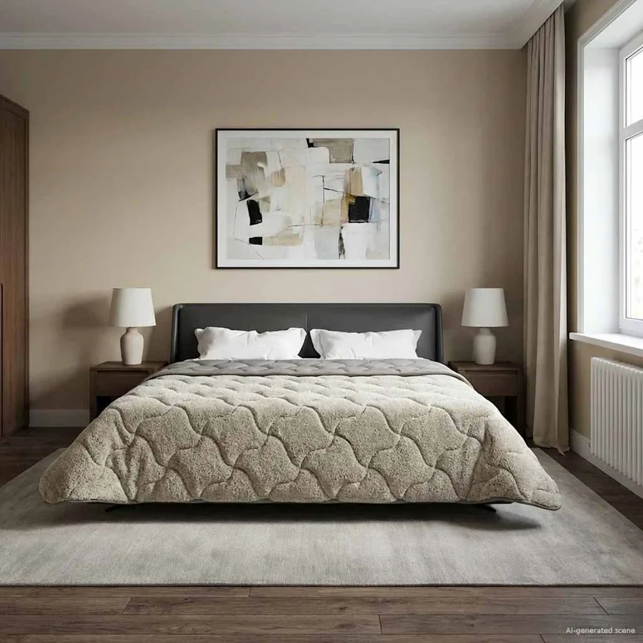 Duvet d'hiver Matelassé Gris clair 200 x 200 cm - 4