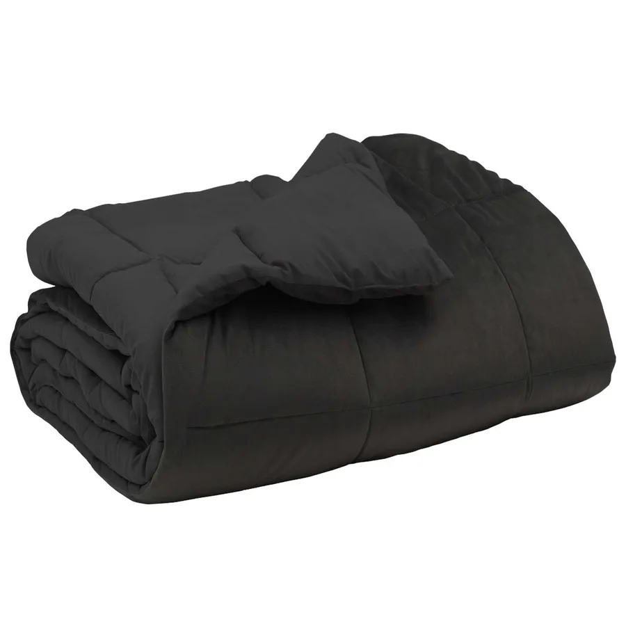 Duvet d'hiver Matelassé Anthracite 240 x 260 cm Microfibre - 2