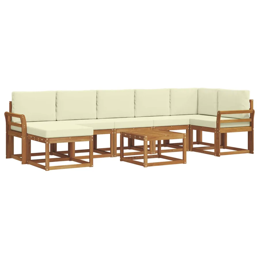 Ensemble de canapés d'extérieur 8 pcs Naturel et Crème - 2