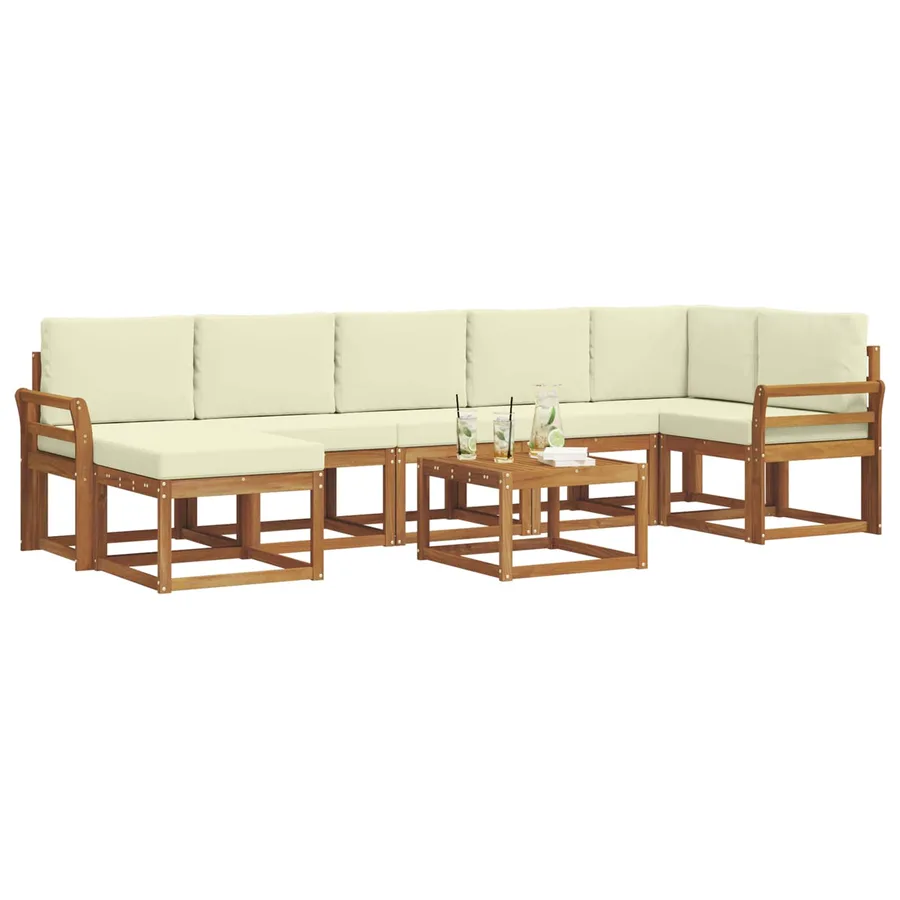 Ensemble de canapés d'extérieur 8 pcs Naturel et Crème - 3
