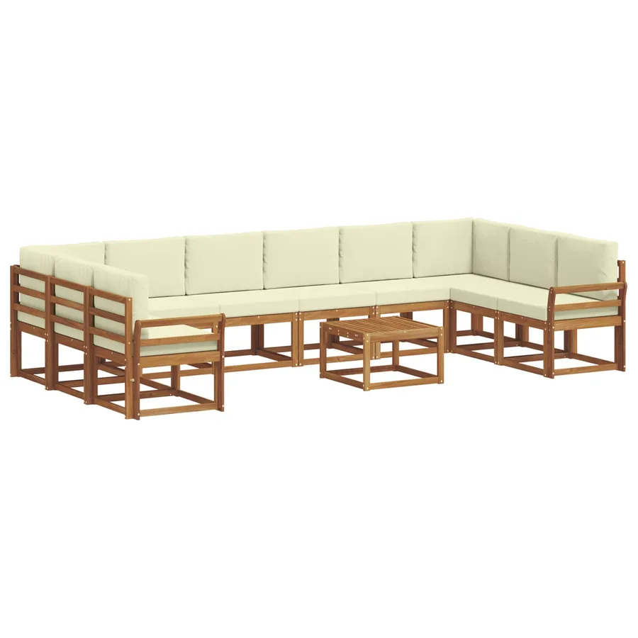 Ensemble de canapés d'extérieur 11 pcs Naturel et Crème - 2