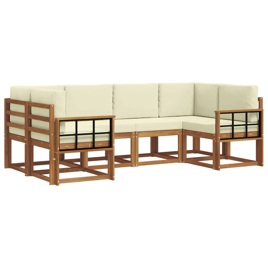 Ensemble de canapés d'extérieur 6 pcs Naturel et Crème - 3