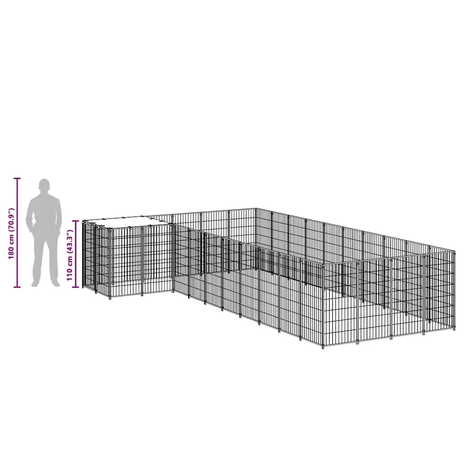 Chenil Noir 13,31 m² Acier - 8