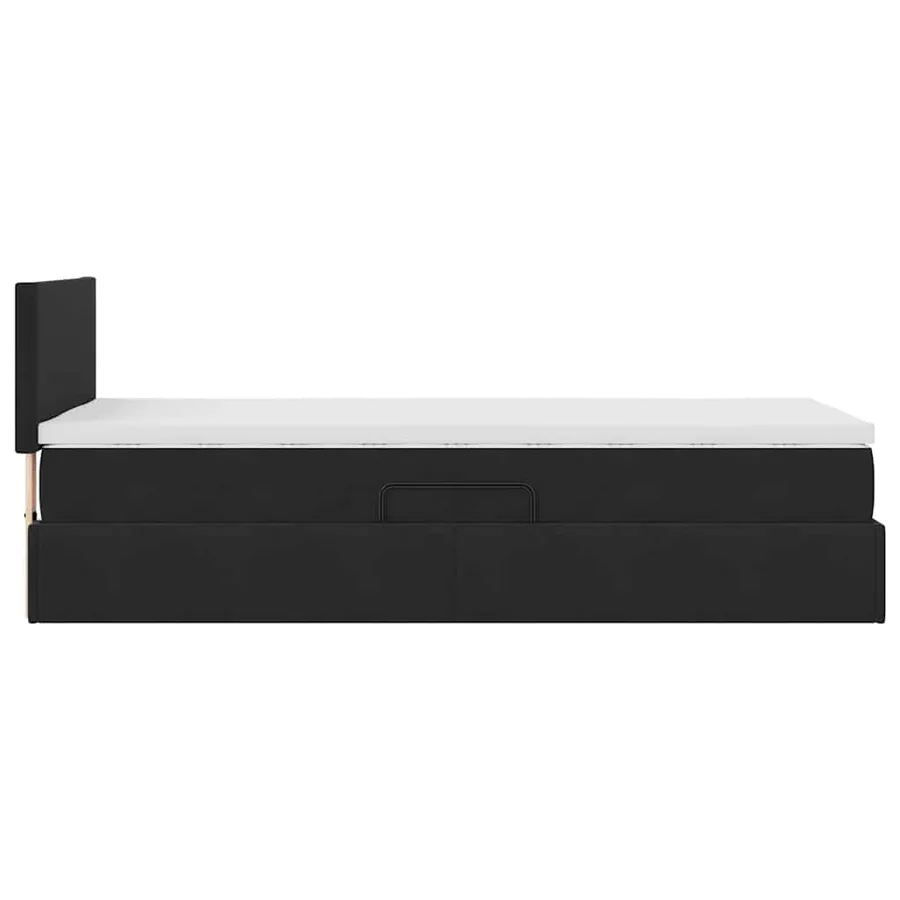 Lit de Rangement avec matelas Noir 90 x 190 cm Velours - 10