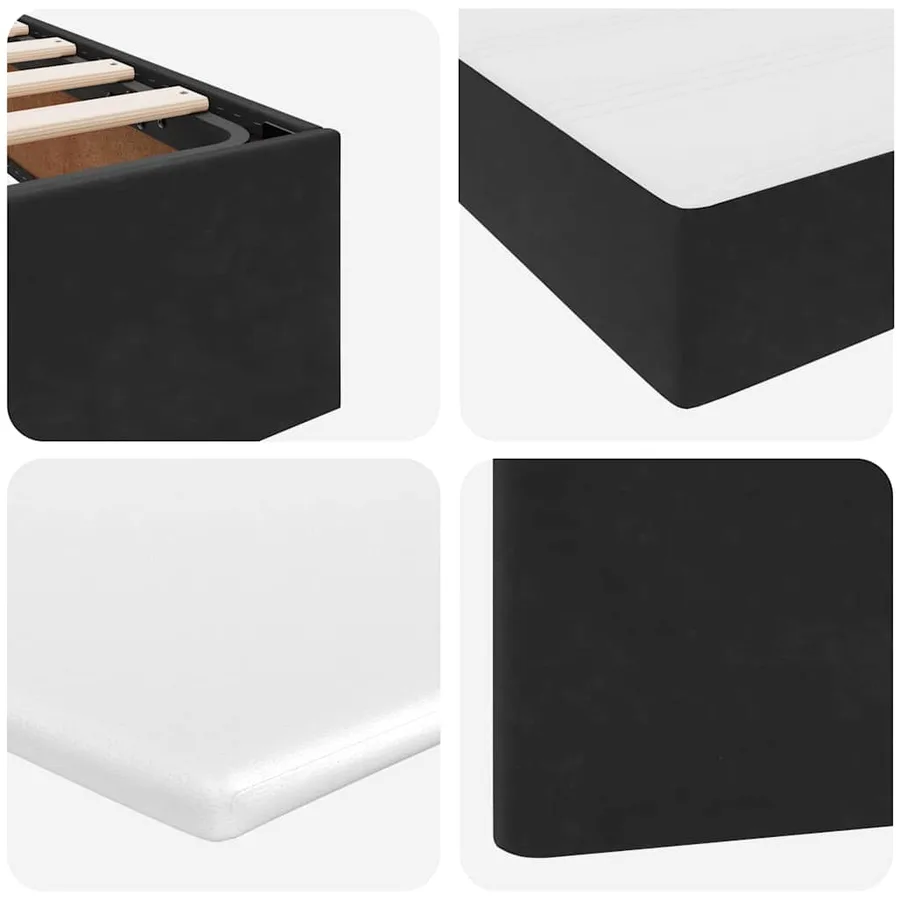 Lit de Rangement avec matelas Noir 90 x 190 cm Velours - 12