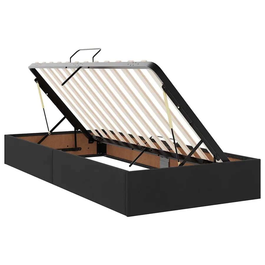 Lit de Rangement avec matelas Noir 90 x 190 cm Velours - 6