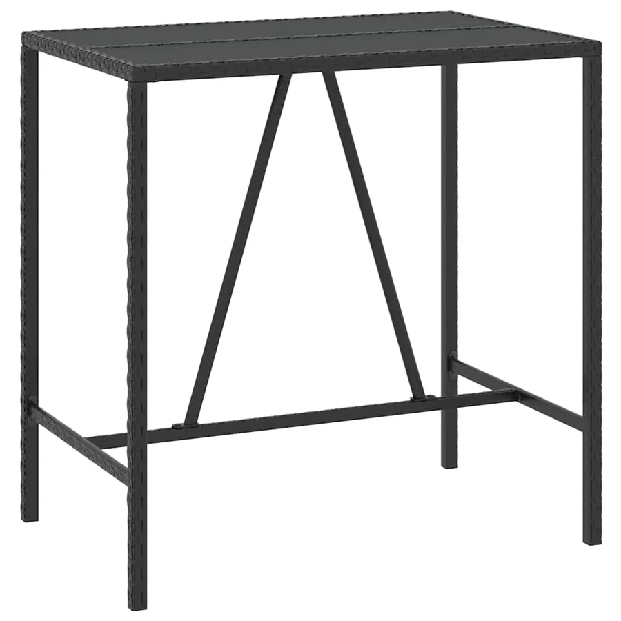 Ensemble de bar de jardin 5 pcs avec coussins noir poly rotin - 6