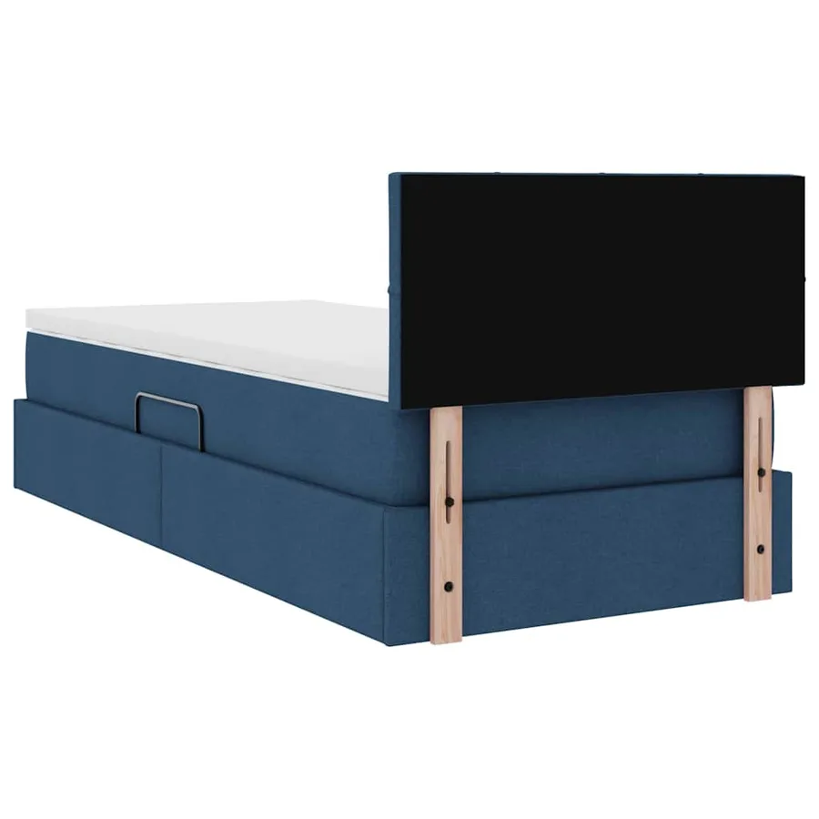 Lit avec rangement et matelas avec matelas Bleu 100 x 200 cm - 11