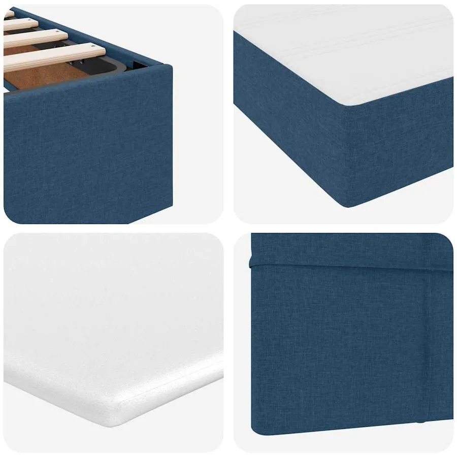 Lit avec rangement et matelas avec matelas Bleu 100 x 200 cm - 12