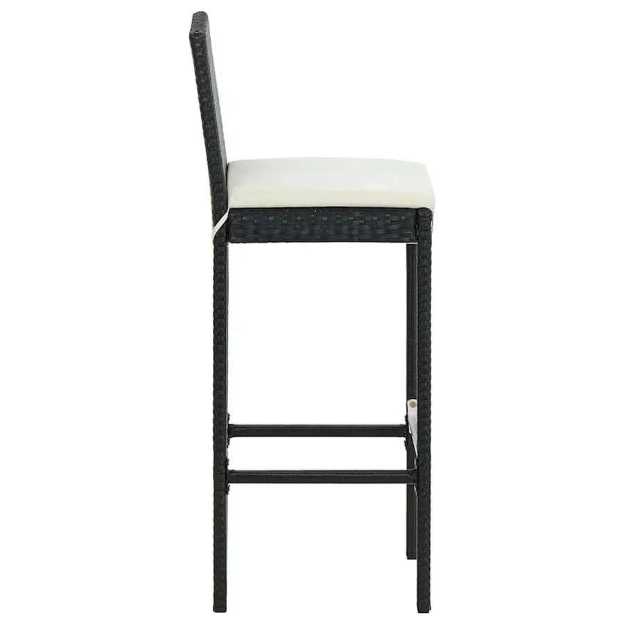 Ensemble de bar de jardin avec coussins 9 pcs Noir - 10