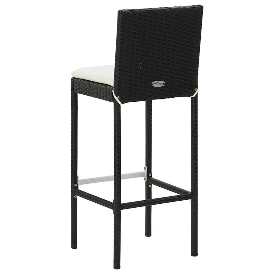 Ensemble de bar de jardin avec coussins 9 pcs Noir - 13
