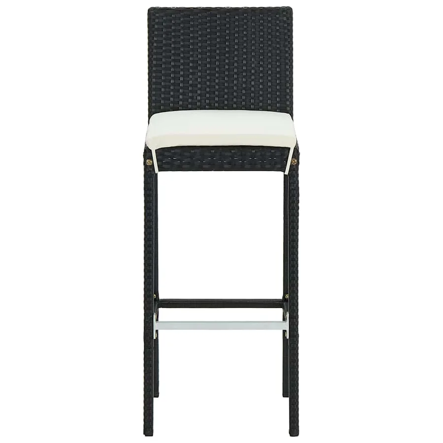 Ensemble de bar de jardin avec coussins 9 pcs Noir - 9