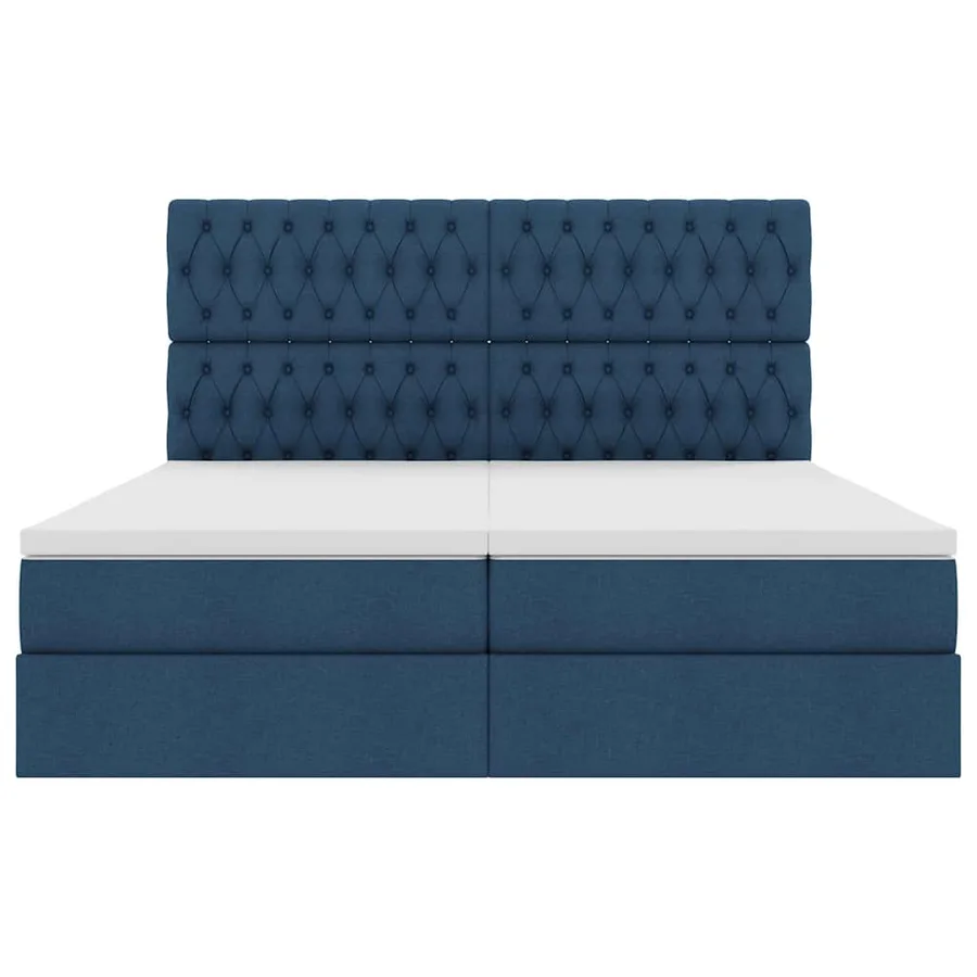 Lit de rangement LED avec matelas Bleu 200 x 200 cm Tissu - 11