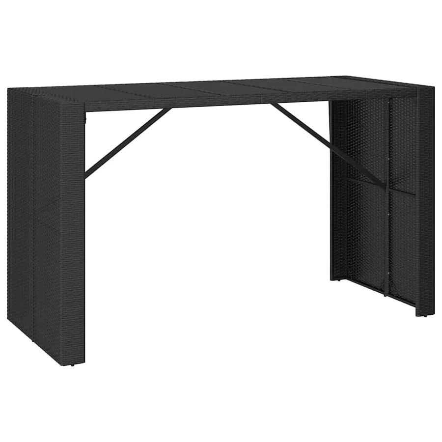 Ensemble de bar de jardin 9 pcs avec coussins noir poly rotin - 6