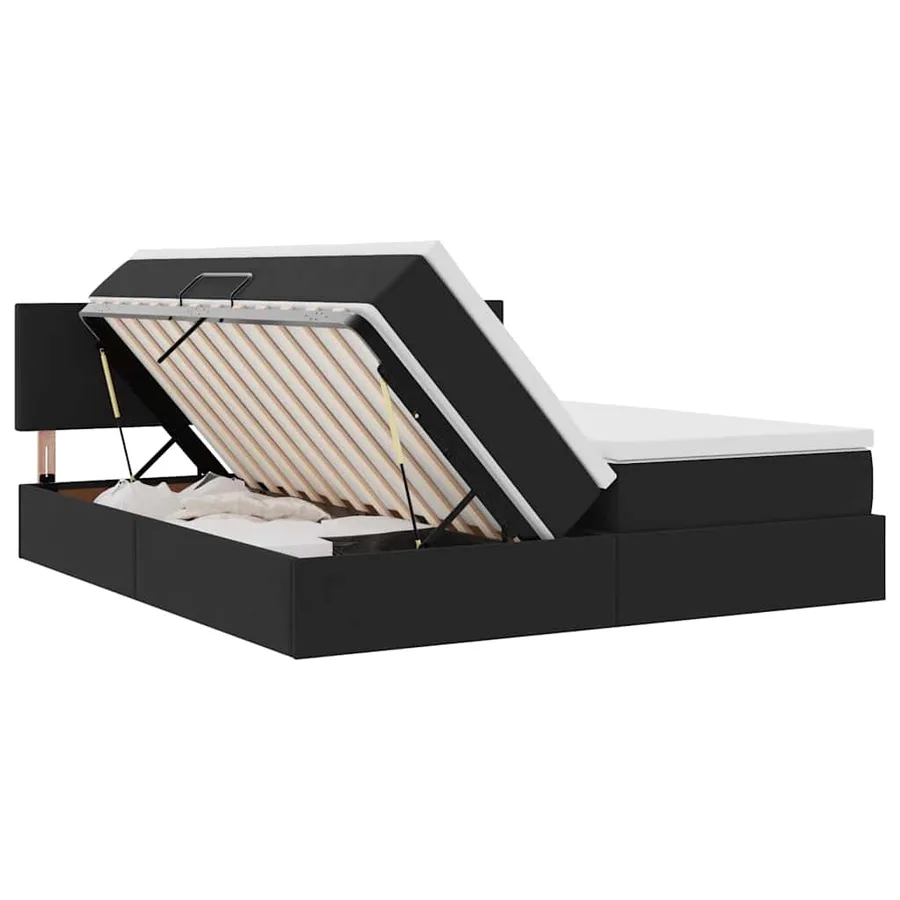 Lit de Rangement avec tête de lit Noir 90 x 200 cm - 7