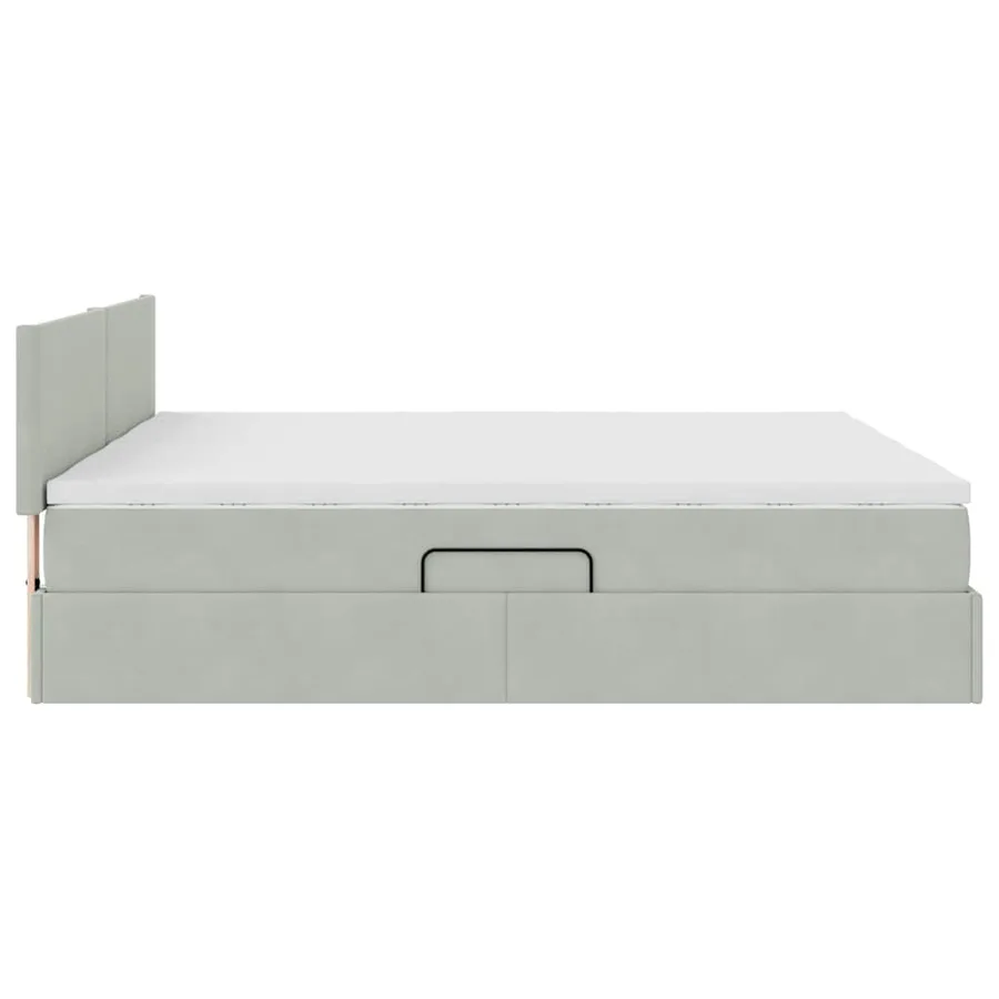 Lit de Rangement avec matelas Gris clair 90 x 200 cm - 11
