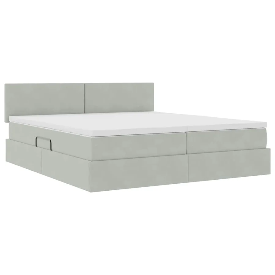 Lit de Rangement avec matelas Gris clair 90 x 200 cm - 5