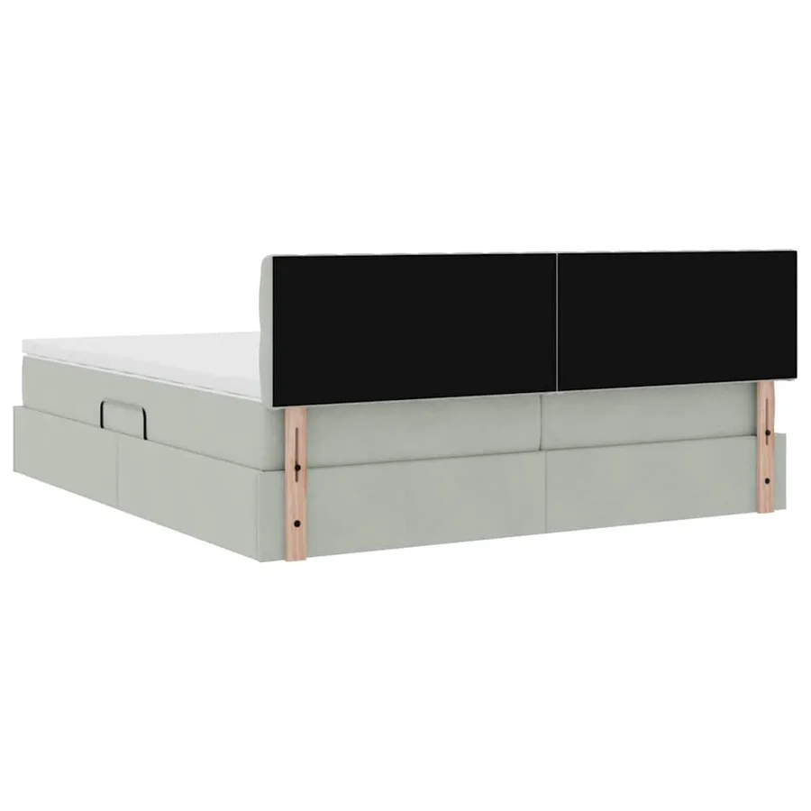 Lit de rangement LED avec matelas Gris clair 180 x 200 cm - 13