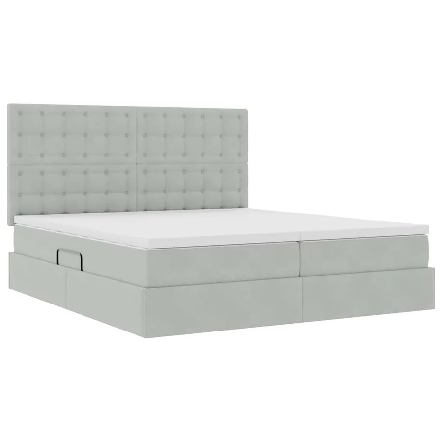 Lit de rangement LED avec matelas Gris clair 180 x 200 cm - 6