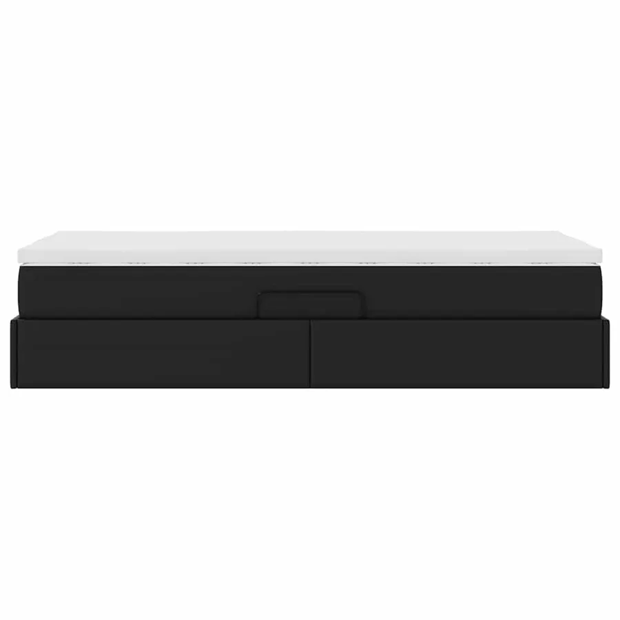 Lit avec rangement et matelas Noir 90 x 190 cm Simili cuir - 9