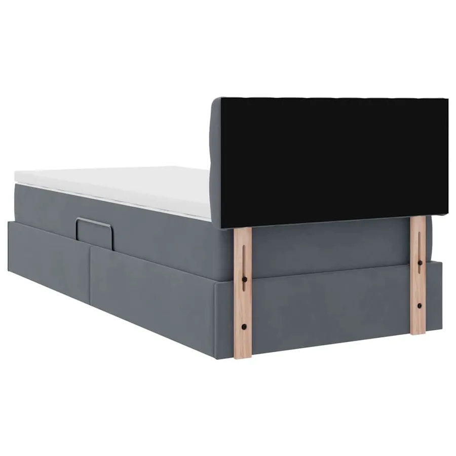 Lit de rangement LED avec matelas Gris foncé 90 x 190 cm - 12