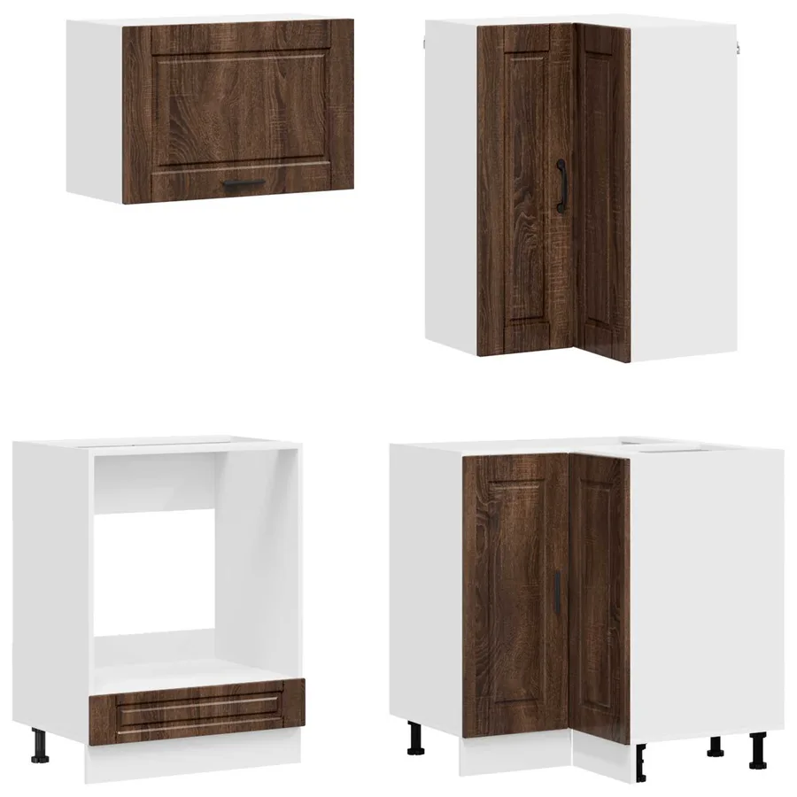 Unité de cuisine PORTO 8 pcs Chêne brun Bois d'ingénierie - 4
