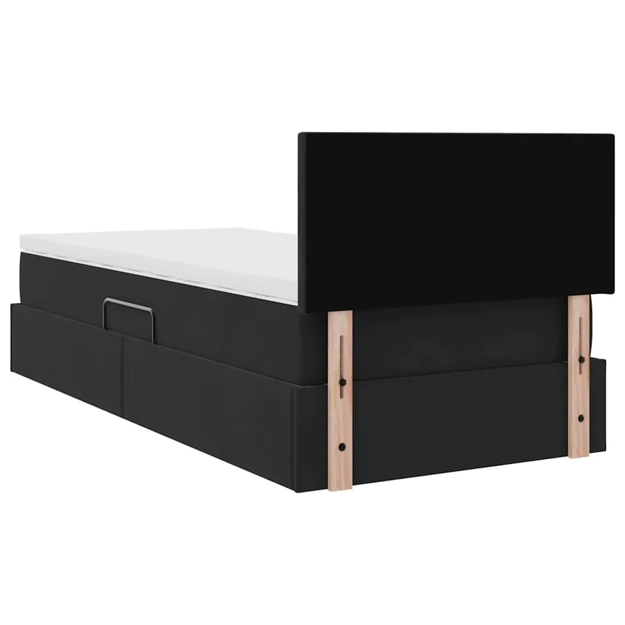 Lit de Rangement avec matelas Noir 90 x 200 cm Velours - 11