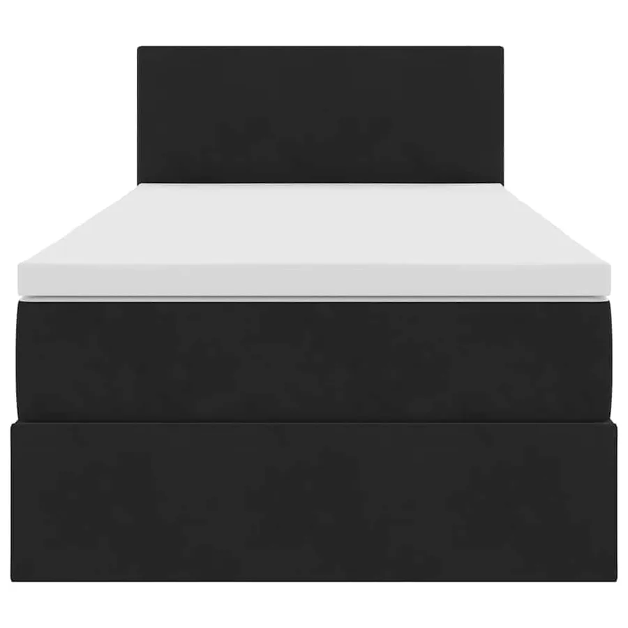 Lit de Rangement avec matelas Noir 90 x 200 cm Velours - 7