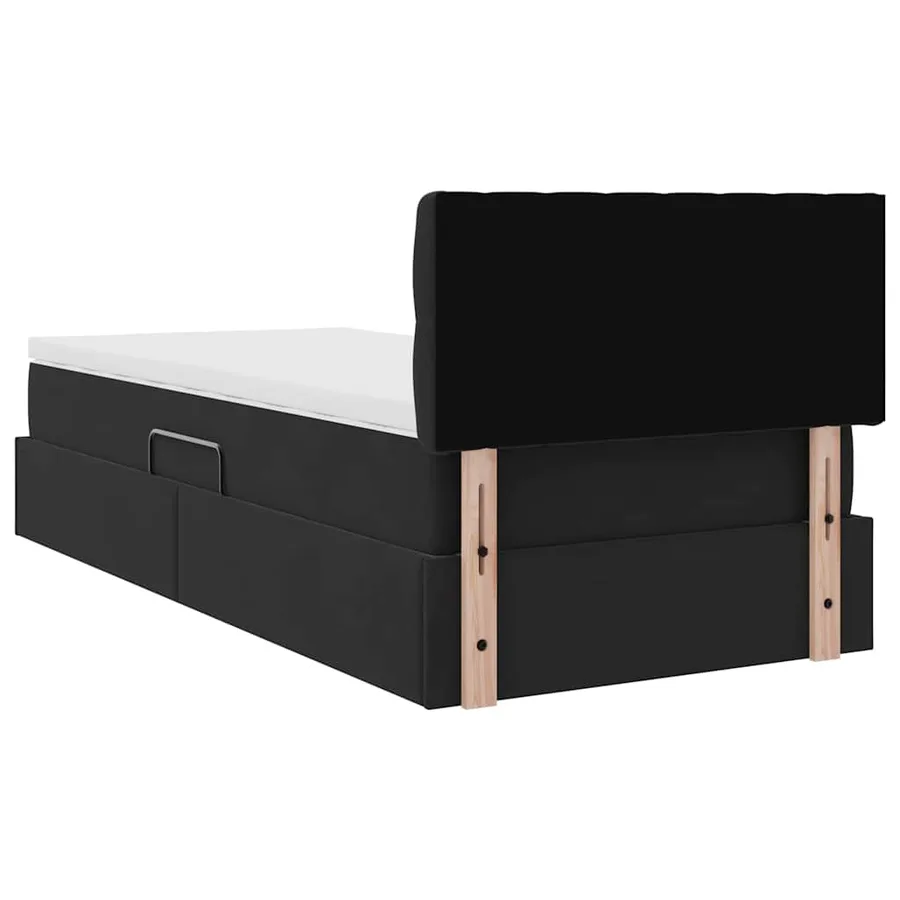 Lit de rangement LED avec matelas Noir 90 x 200 cm Velours - 12