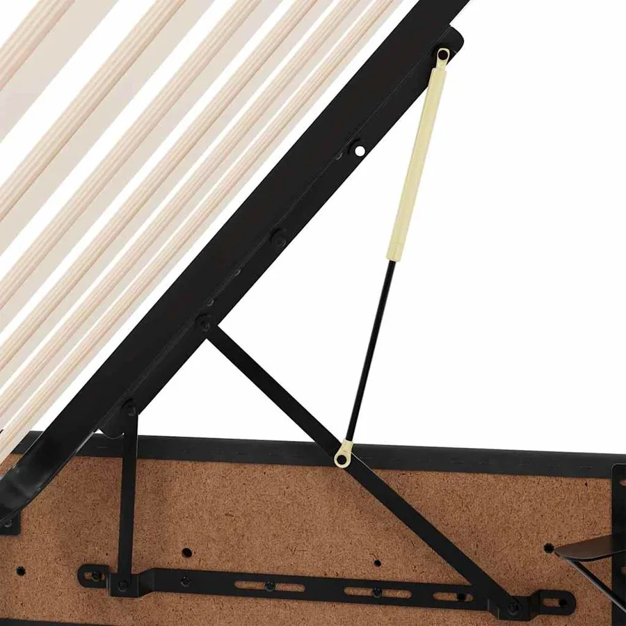 Lit de rangement LED avec matelas Noir 90 x 200 cm Velours - 14