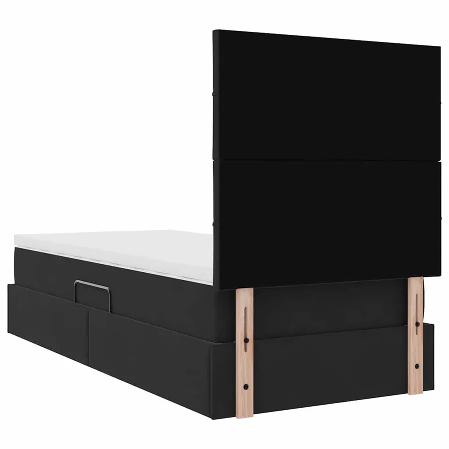Lit de rangement LED avec matelas Noir 90 x 200 cm Velours - 12