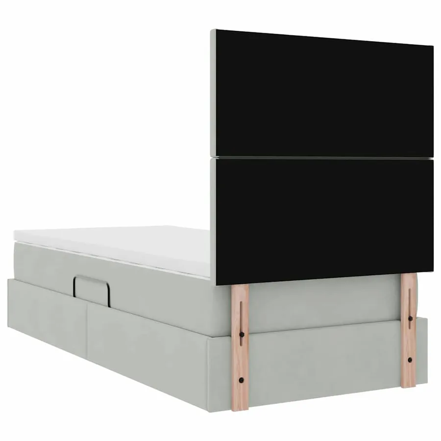 Lit de rangement LED avec matelas Gris clair 90 x 200 cm - 12