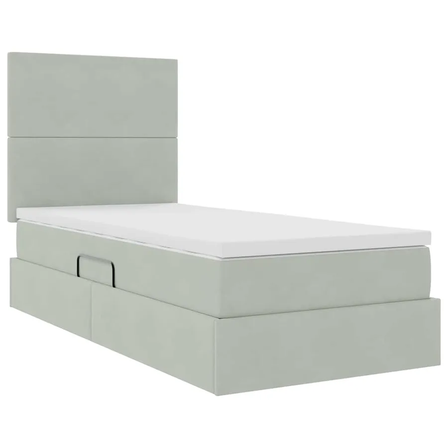 Lit de rangement LED avec matelas Gris clair 90 x 200 cm - 6