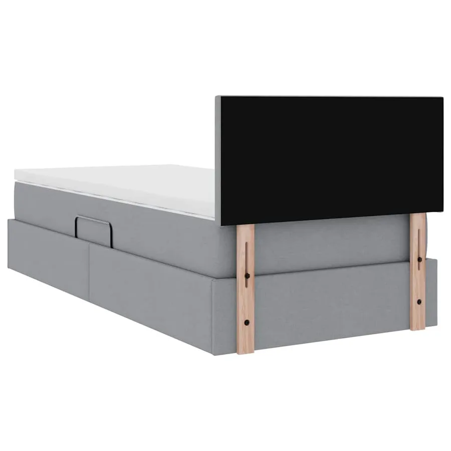 Lit avec rangement et matelas Gris clair 90 x 190 cm - 11