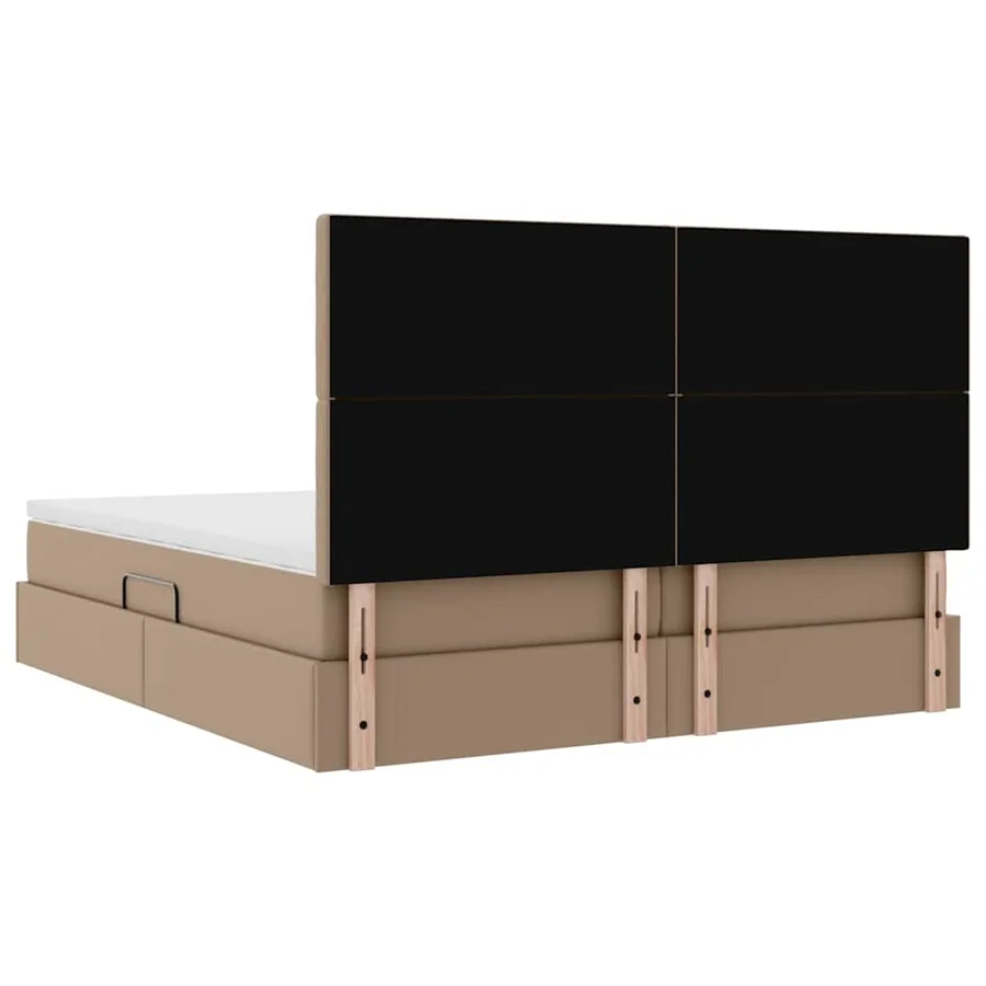 Lit avec rangement et LED Cappuccino 180 x 200 cm Simili cuir - 13
