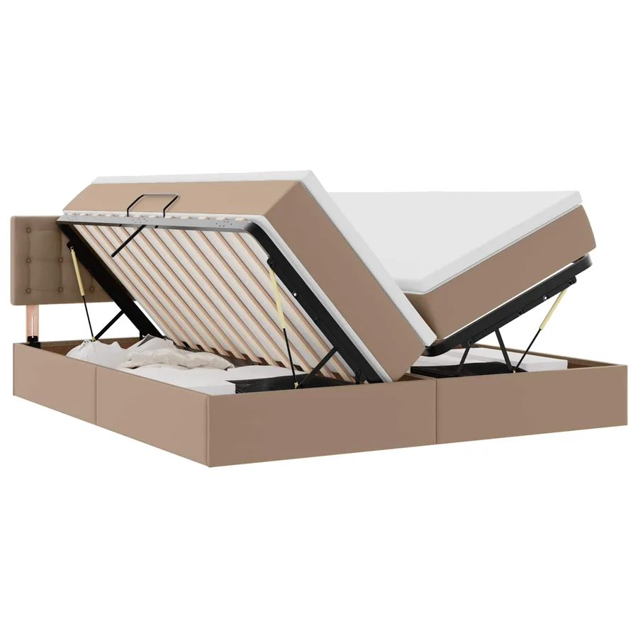 Lit avec rangement et LED avec matelas Cappuccino 180 x 200 cm - 2