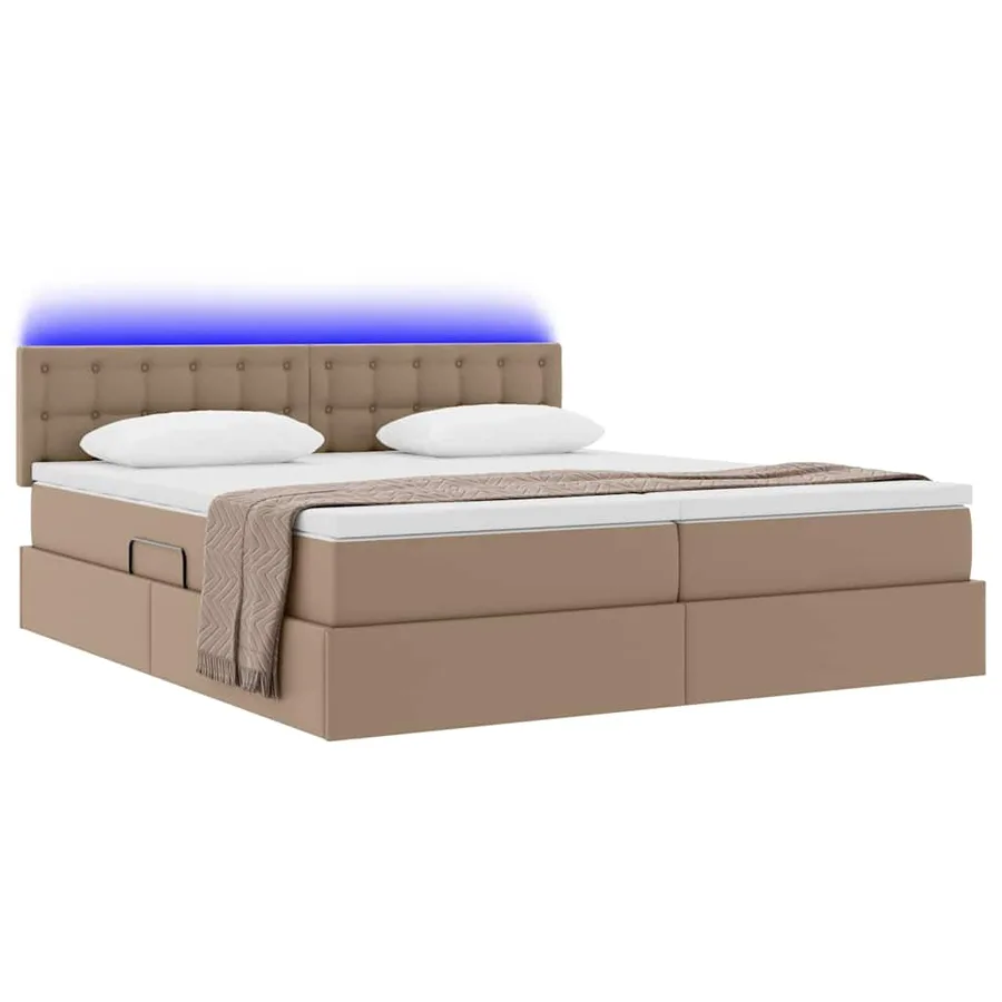 Lit avec rangement et LED avec matelas Cappuccino 180 x 200 cm - 3