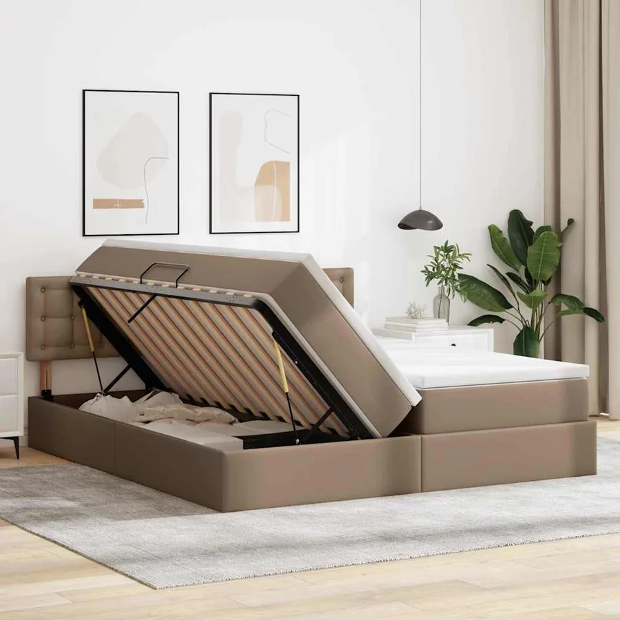 Lit avec rangement et LED avec matelas Cappuccino 180 x 200 cm - 4
