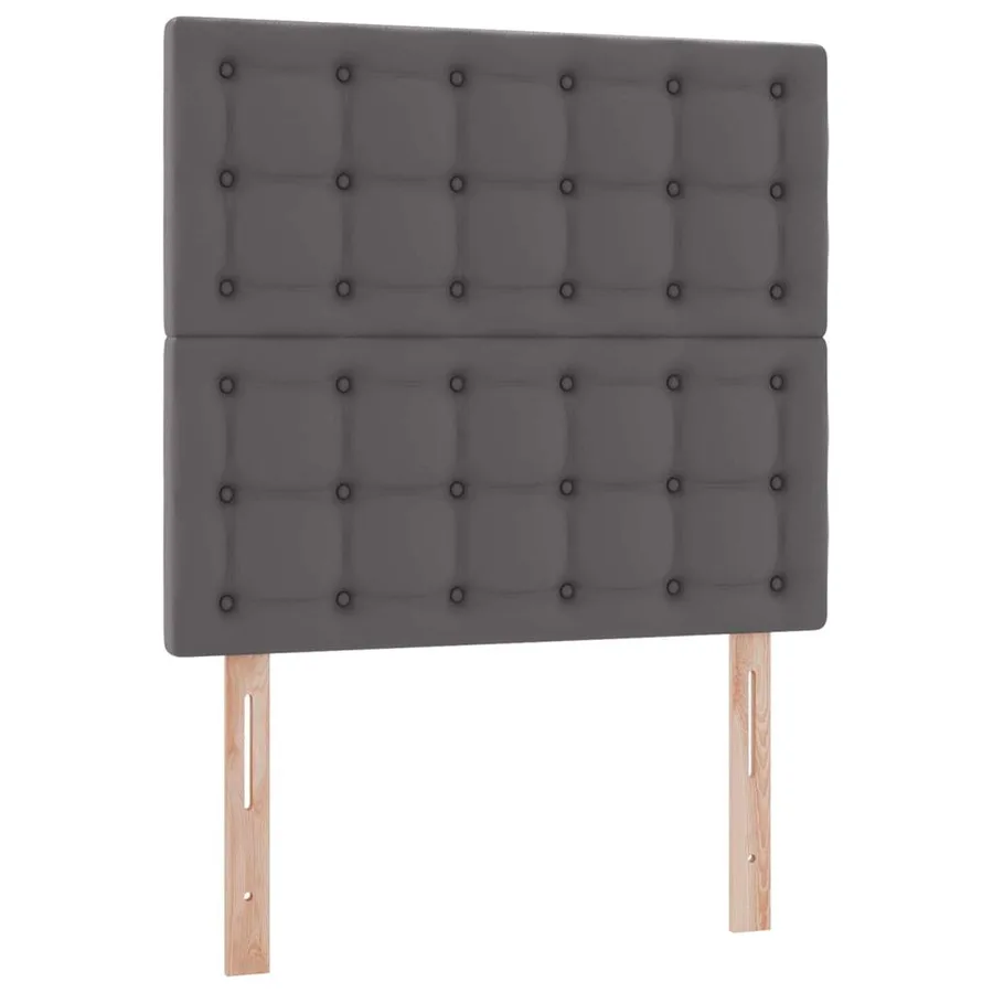 Lit avec rangement et LED Gris 90 x 190 cm Simili cuir - 10