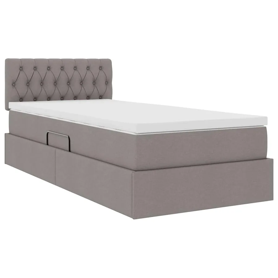 Lit de rangement LED avec matelas Taupe 90 x 190 cm Tissu - 6
