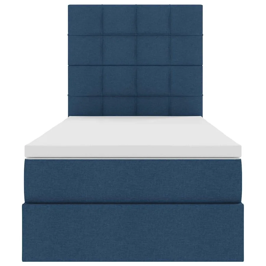 Lit avec rangement et matelas Bleu 90 x 190 cm tissu - 7