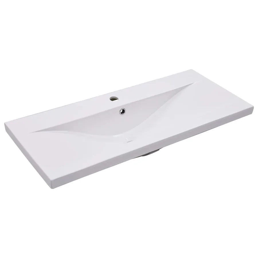 Armoire d'évier avec lavabo intégré Blanc Bois d'ingénierie - 11